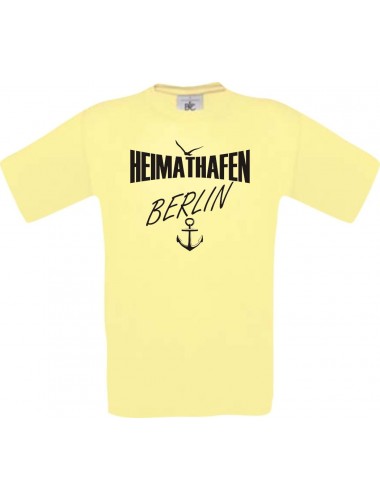 Männer-Shirt Heimathafen Berlin  kult, hellgelb, Größe L