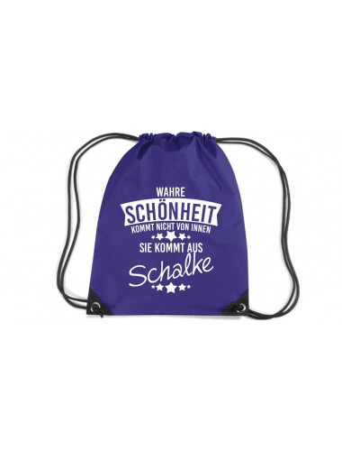 Premium Gymsack Wahre Schönheit kommt aus Schalke, purple