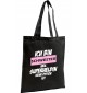 Shopping Bag Organic Zen, Shopper Ich bin Schwester weil Superheldin keine Option ist, schwarz