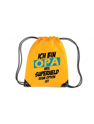 Premium Gymsack Ich bin Opa weil Superheld keine Option ist, gold
