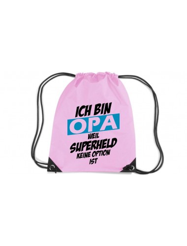 Premium Gymsack Ich bin Opa weil Superheld keine Option ist, rosa