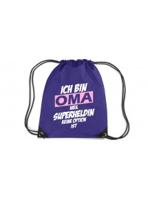Premium Gymsack Ich bin Oma weil Superheldin keine Option ist, purple