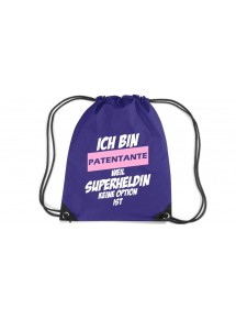 Premium Gymsack Ich bin Patentante weil Superheldin keine Option ist, purple
