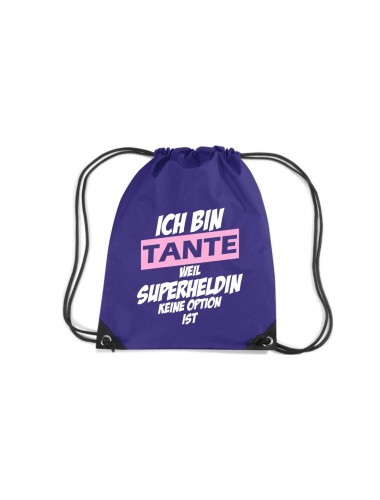 Premium Gymsack Ich bin Tante weil Superheldin keine Option ist, purple
