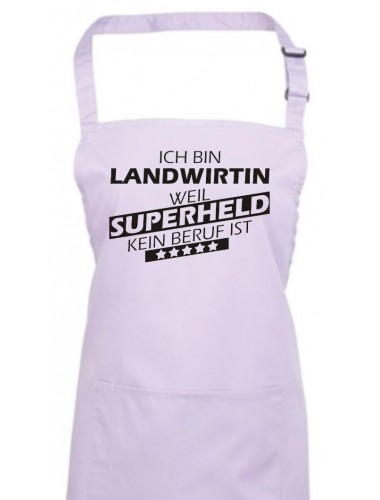 Kochschürze, Ich bin Landwirtin, weil Superheld kein Beruf ist, Farbe lilac