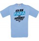 Unisex T-Shirt Ich bin Papa weil Superheld keine Option ist, hellblau, L