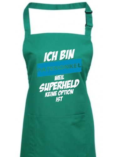 Kochschürze Ich bin Patenonkel weil Superheld keine Option ist, emerald