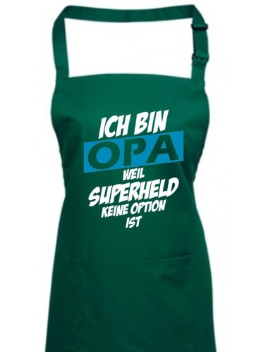 Kochschürze Ich bin Opa weil Superheld keine Option ist, bottlegreen