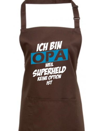Kochschürze Ich bin Opa weil Superheld keine Option ist, braun