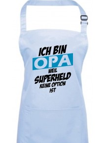Kochschürze Ich bin Opa weil Superheld keine Option ist, lightblue