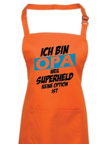 Kochschürze Ich bin Opa weil Superheld keine Option ist, orange