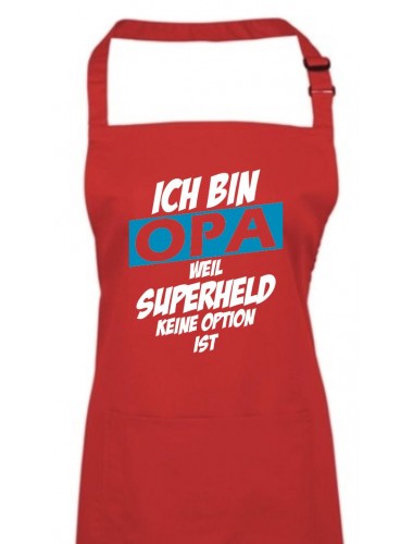 Kochschürze Ich bin Opa weil Superheld keine Option ist, rot