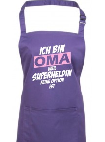 Kochschürze Ich bin Oma weil Superheldin keine Option ist, purple
