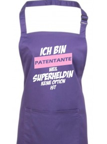 Kochschürze Ich bin Patentante weil Superheldin keine Option ist, purple