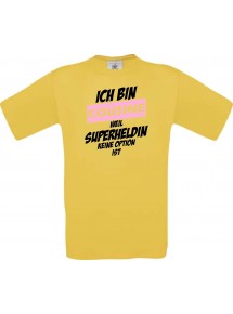 Kinder-Shirt Ich bin Cousine weil Superheldin keine Option ist, Farbe gelb, 104