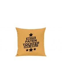 Sofa Kissen Beste Patentochter der Welt, Farbe gelb