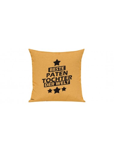 Sofa Kissen Beste Patentochter der Welt, Farbe gelb
