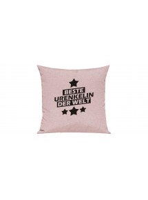 Sofa Kissen Beste Urenkelin der Welt, Farbe rosa