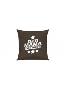 Sofa Kissen Beste Mama der Welt, Farbe braun