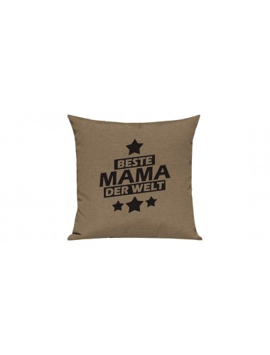Sofa Kissen Beste Mama der Welt, Farbe hellbraun