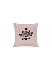 Sofa Kissen Beste Nachbarin der Welt, Farbe rosa