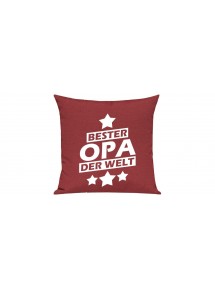 Sofa Kissen Bester Opa der Welt, Farbe rot