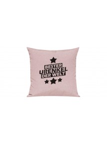 Sofa Kissen Bester Urenkel der Welt, Farbe rosa