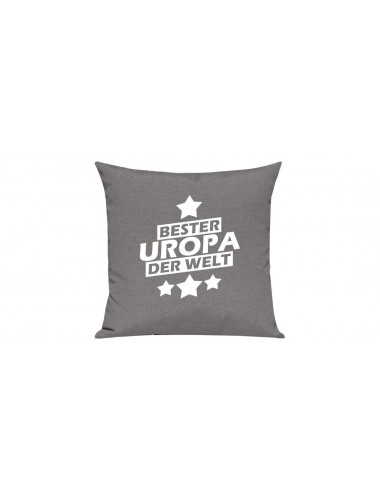 Sofa Kissen Bester Uropa der Welt, Farbe grau