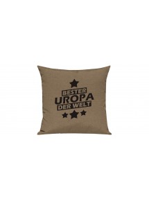 Sofa Kissen Bester Uropa der Welt, Farbe hellbraun