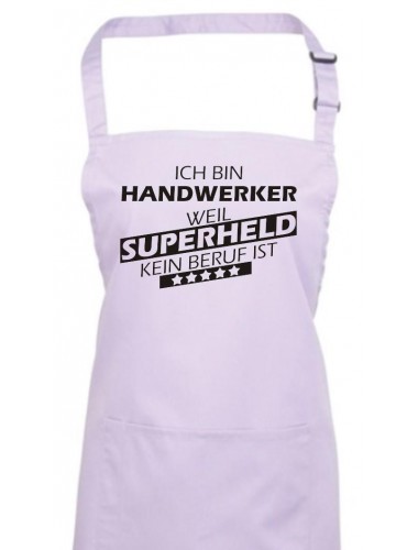 Kochschürze, Ich bin Handwerker, weil Superheld kein Beruf ist, Farbe lilac