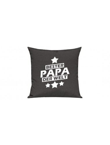Sofa Kissen Bester Papa der Welt, Farbe dunkelgrau