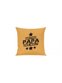 Sofa Kissen Bester Papa der Welt, Farbe gelb