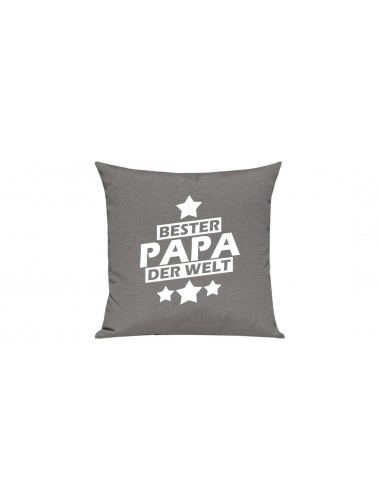 Sofa Kissen Bester Papa der Welt, Farbe grau