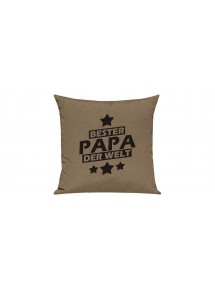Sofa Kissen Bester Papa der Welt, Farbe hellbraun
