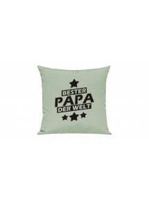 Sofa Kissen Bester Papa der Welt, Farbe pastellgruen