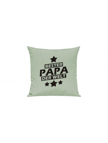 Sofa Kissen Bester Papa der Welt, Farbe pastellgruen
