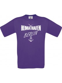 Männer-Shirt Heimathafen Berlin  kult, lila, Größe L