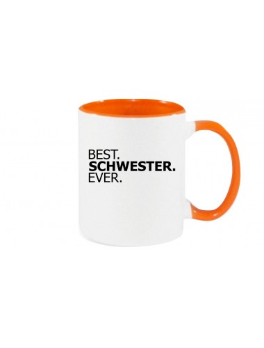 Kaffeepott , BEST SCHWESTER EVER, orange