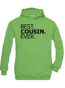 Kids Hooded, BEST COUSIN EVER, lime, 110/116