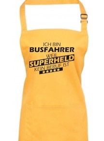 Kochschürze, Ich bin Busfahrer, weil Superheld kein Beruf ist, Farbe sunflower