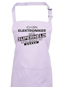 Kochschürze, Ich bin Elektroniker, weil Superheld kein Beruf ist, Farbe lilac
