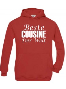 Kids Hooded, Beste Cousine der Welt, rot, 110/116