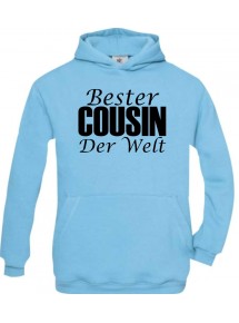 Kids Hooded, Bester Cousin der Welt, hellblau, 110/116