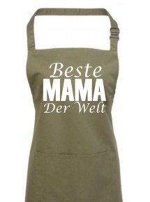 Kochschürze, Beste Mama der Welt, olive