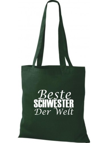 Stoffbeutel, Beste Schwester der Welt, grün