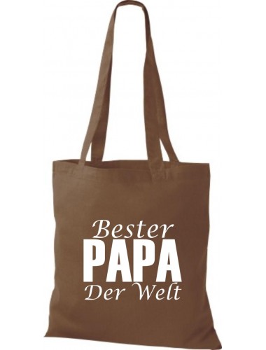 Stoffbeutel, Bester Papa Der Welt, mittelbraun