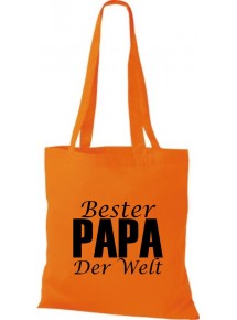 Stoffbeutel, Bester Papa Der Welt, orange