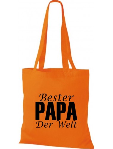 Stoffbeutel, Bester Papa Der Welt, orange