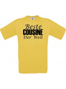 Kinder-Shirt, Beste Cousine der Welt, Farbe gelb, 104