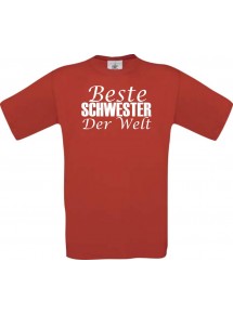 Kinder-Shirt, Beste Schwester der Welt, Farbe rot, 104
